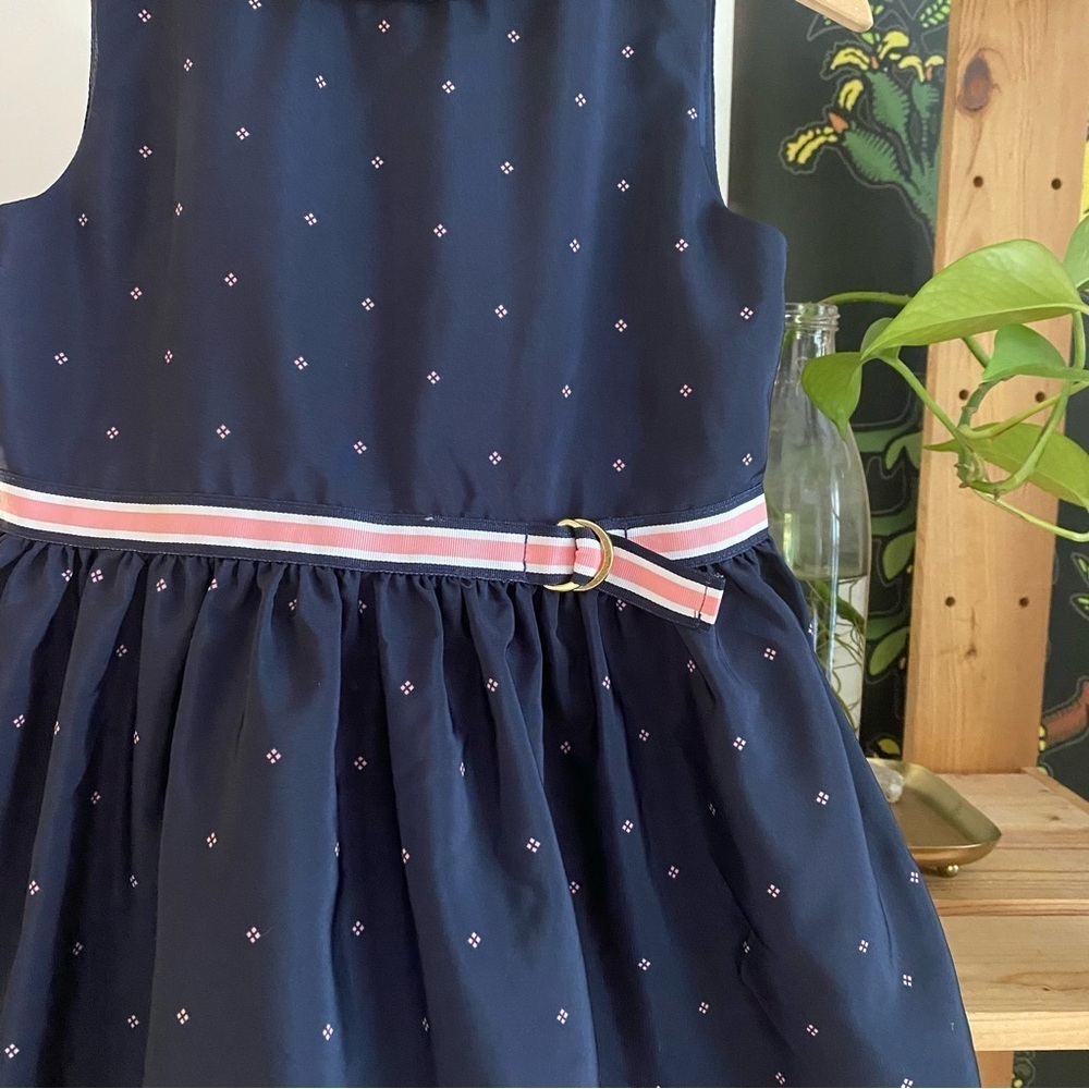 Janie and Jack Navy Blue Floral Scarf Border Dress 4t - Picture 6 of 12